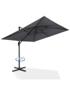 Parasol 360° carré avec housse gris anthracite/gris - 300x300x270 cm