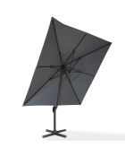 Parasol 360° carré avec housse gris anthracite/gris - 300x300x270 cm