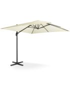 Parasol 360° carré avec housse gris anthracite/crème - 300x300x260 cm