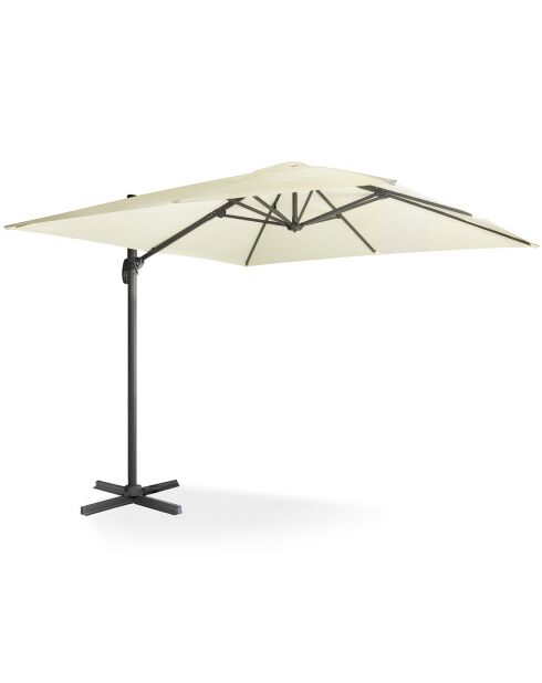 Parasol 360° carré avec housse gris anthracite/crème - 300x300x260 cm