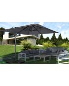 Parasol 360° carré avec housse gris anthracite/gris - 300x300x270 cm