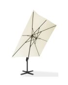 Parasol 360° carré avec housse gris anthracite/crème - 300x300x260 cm