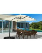 Parasol 360° carré avec housse gris anthracite/crème - 300x300x260 cm