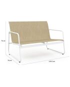 Salon de jardin Minorca 4 places en textiléne et verre trempé blanc/beige chiné