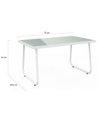 Salon de jardin Minorca 4 places en textiléne et verre trempé blanc/beige chiné