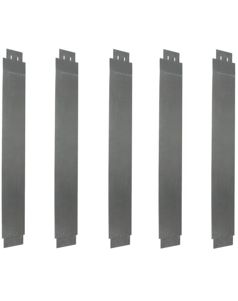 5 Bordurettes pour parterre en métal acier - 100x12 cm