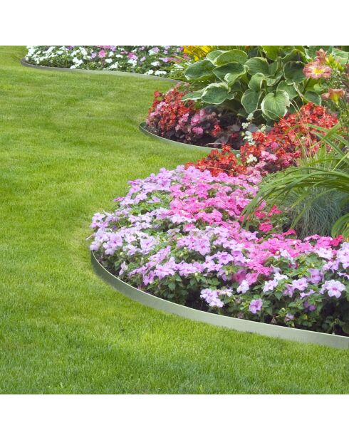 5 Bordurettes pour parterre en métal acier - 100x12 cm