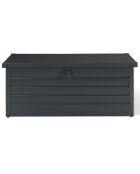 Coffre de rangement pour extérieur gris anthracite en acier galvanisé gris anthracite - 165x70x63 cm