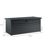 Coffre de rangement pour extérieur gris anthracite en acier galvanisé gris anthracite - 165x70x63 cm