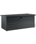 Coffre de rangement pour extérieur gris anthracite en acier galvanisé gris anthracite - 165x70x63 cm