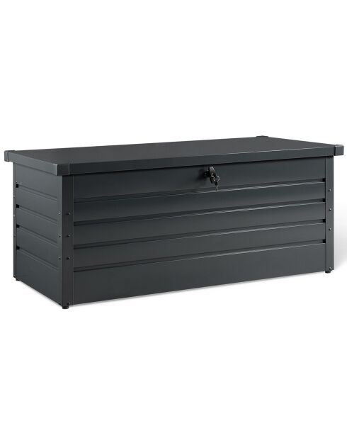 Coffre de rangement pour extérieur gris anthracite en acier galvanisé gris anthracite - 165x70x63 cm