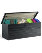 Coffre de rangement pour extérieur gris anthracite en acier galvanisé gris anthracite - 165x70x63 cm