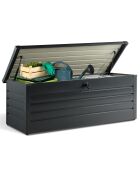 Coffre de rangement pour extérieur gris anthracite en acier galvanisé gris anthracite - 165x70x63 cm