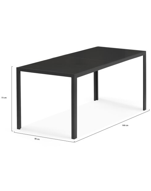 Table de jardin Majorca gris anthracite - 190x80x73 cm