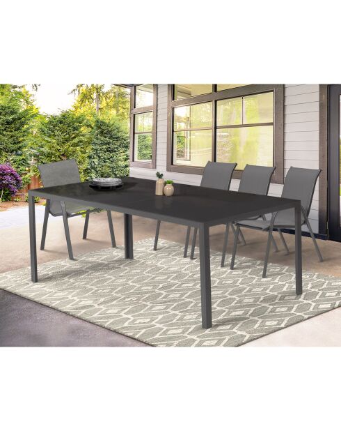 Table de jardin Majorca gris anthracite - 190x80x73 cm