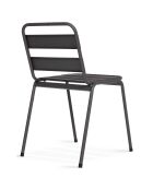 6 Chaises de jardin en acier empilables gris anthracite - 44x45x76 cm
