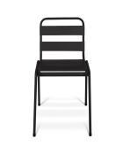 6 Chaises de jardin en acier empilables noires - 44x45x76 cm
