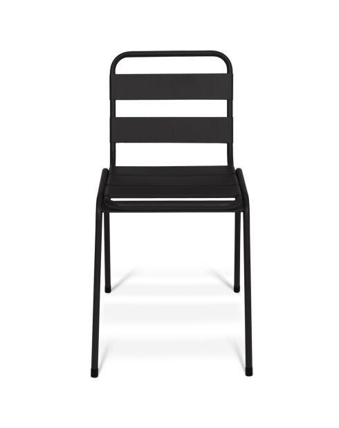 6 Chaises de jardin en acier empilables noires - 44x45x76 cm