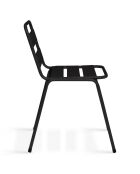 6 Chaises de jardin en acier empilables noires - 44x45x76 cm