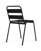 6 Chaises de jardin en acier empilables noires - 44x45x76 cm
