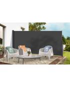 Paravent rétractable occultant gris anthracite - 400xx180 cm