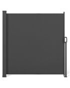 Paravent rétractable occultant gris anthracite - 400xx180 cm