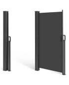 Paravent rétractable occultant gris anthracite - 400xx180 cm