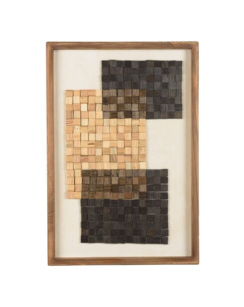 Décoration murale n°1 Mosaïque beige/noir - 42x62 cm