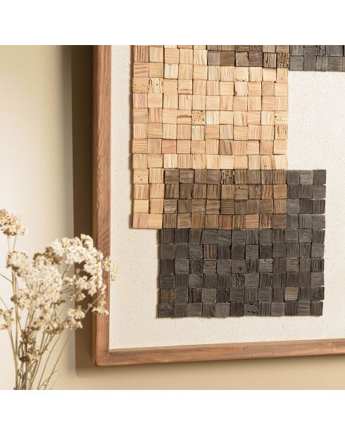 Décoration murale n°1 Mosaïque beige/noir - 42x62 cm