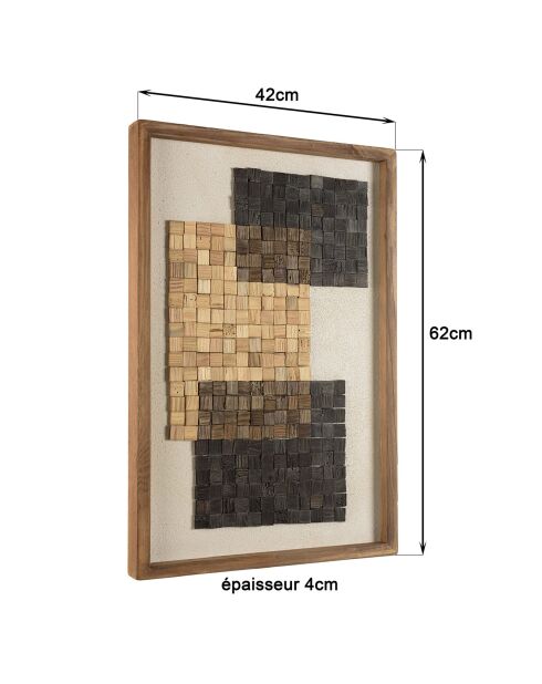 Décoration murale n°1 Mosaïque beige/noir - 42x62 cm