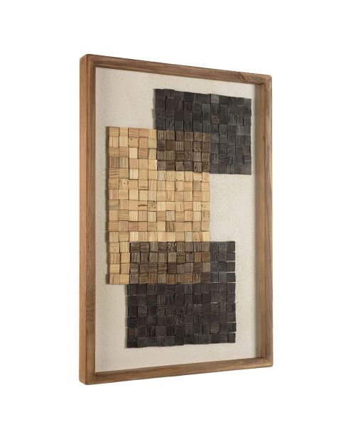 Décoration murale n°1 Mosaïque beige/noir - 42x62 cm