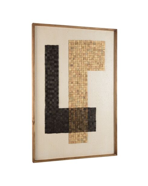 Décoration murale Mosaïque beige/noir - 82x122 cm