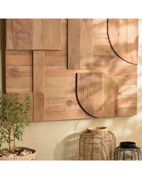 Décoration murale A formes géométriques bois - 98x80 cm