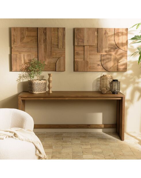 Décoration murale A formes géométriques bois - 98x80 cm