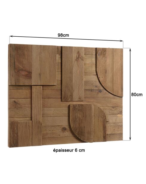 Décoration murale A formes géométriques bois - 98x80 cm