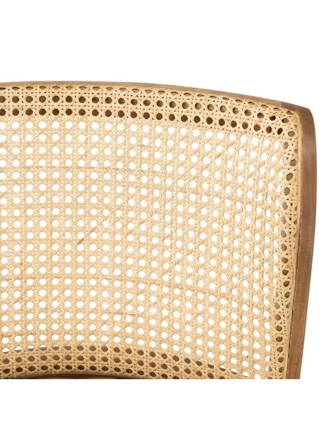 2 Stühle Mango mit gepolstertem Sitz aus Rattanleder - 45x54x75,5 cm