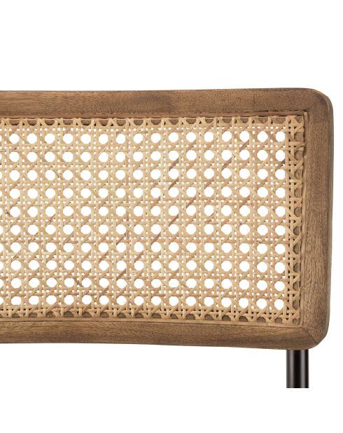 2 Chaises en Manguier assise matelassée en Cuir marron - 44x52x79 cm