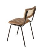 2 Chaises en Manguier assise matelassée en Cuir marron - 44x52x79 cm