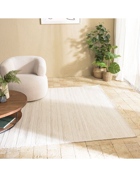 Tapis en Laine texturée Sacha beige - 290x200 cm