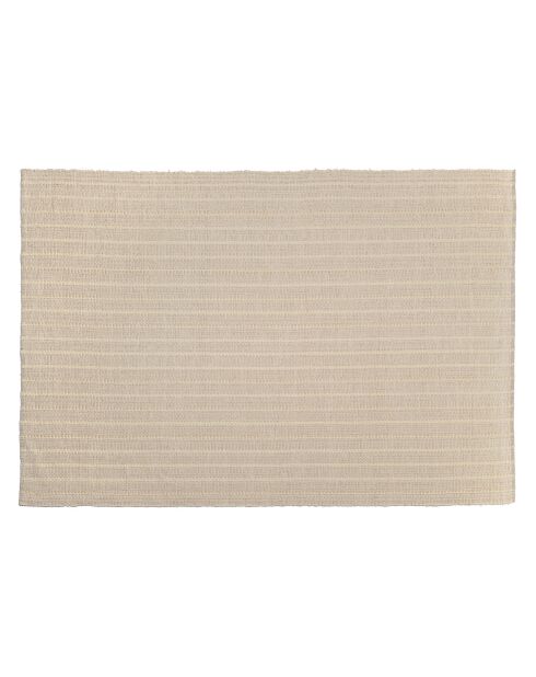 Tapis rectangulaire en Coton recyclé Sacha ivoire - 290x200 cm