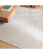 Tapis en Laine tissée Quentin blanc/gris - 290x200 cm