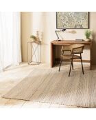 Tapis en Jute & Coton Quentin sable/ivoire/noir - 230x160 cm