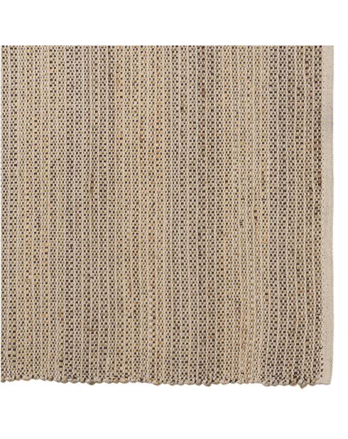 Tapis en Jute & Coton Quentin sable/ivoire/noir - 230x160 cm