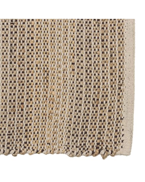 Tapis en Jute & Coton Quentin sable/ivoire/noir - 230x160 cm