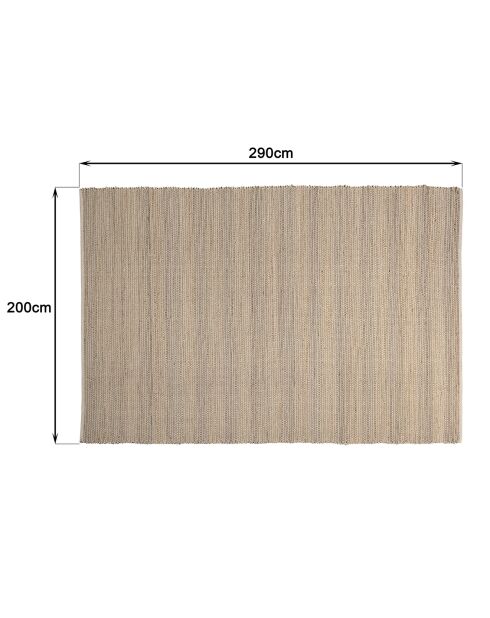 Tapis en Jute & Coton Quentin sable/ivoire/noir - 290x200 cm