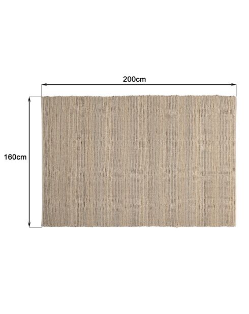 Tapis en Jute & Coton Quentin sable/ivoire/noir - 230x160 cm