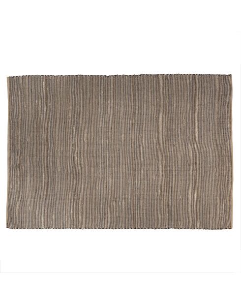 Tapis en Jute & Coton Quentin sable/noir - 290x200 cm