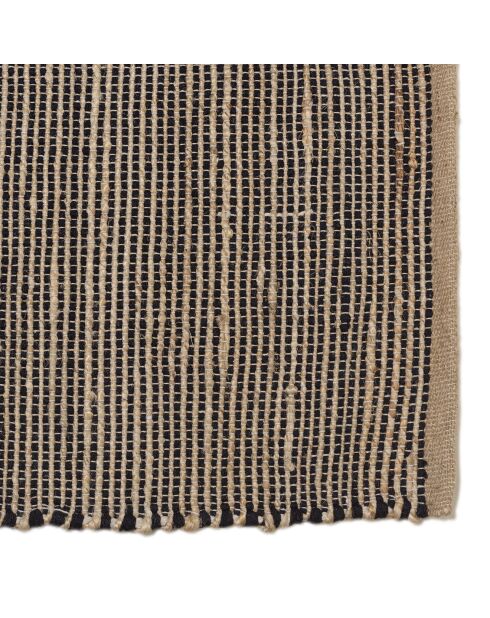 Tapis en Jute & Coton Quentin sable/noir - 230x160 cm