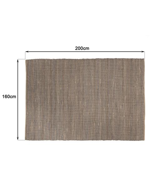 Tapis en Jute & Coton Quentin sable/noir - 230x160 cm