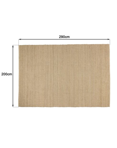 Tapis en Jute & Coton Quentin beige - 290x200 cm